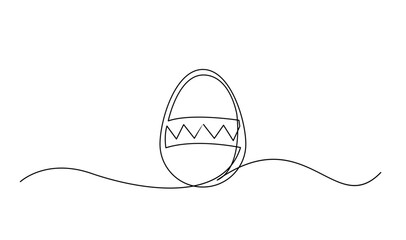One continuous line drawing of Easter eggs illustration