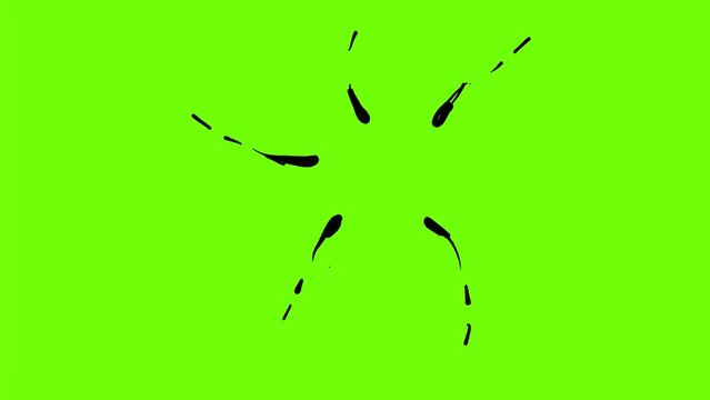 2D Animation motion graphics showing a cartoon style star imploding and exploding on white screen green screen and black background in 4k ultra-high-definition.
