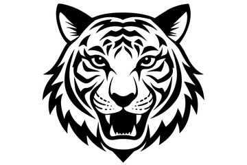 tiger head silhouette vector illustration