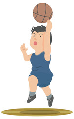 レイアップシュート　バスケットボール