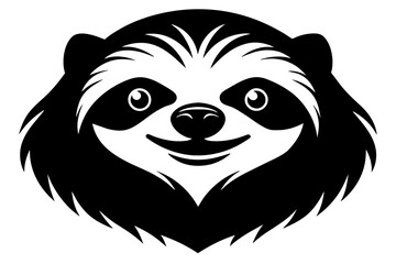 sloth head silhouette vector illustration