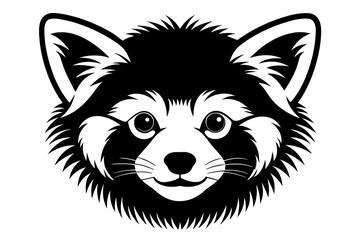 red panda head silhouette vector illustration