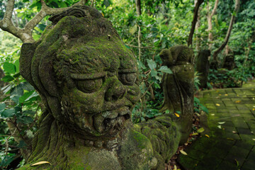Sculpture in the Monkey Forest. Ubud, Bali, Indonesia.