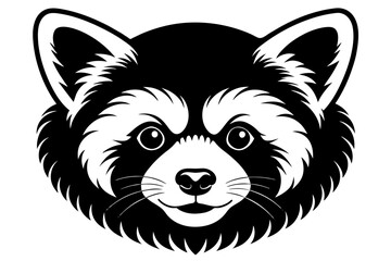 red panda head silhouette vector illustration