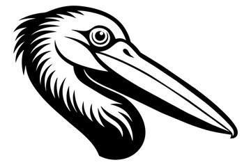 pelican head silhouette vector illustration