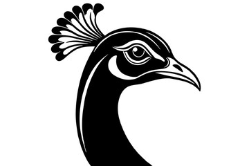 peacock head silhouette vector illustration