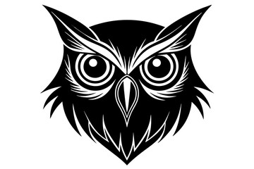 owl head silhouette vector illustration