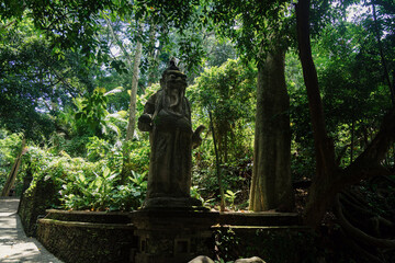 Giant statue in the Monkey Forest. Ubud, Bali, Indonesia.