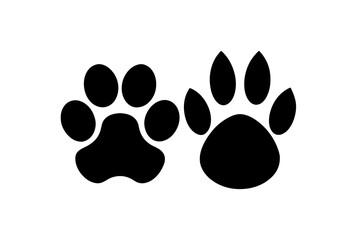 dog and cat paw print silhouette vector illustration