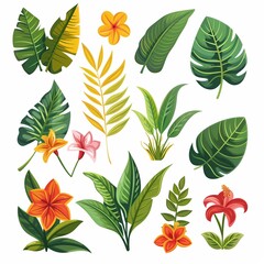 Exotic Tropical Leaves and Flowers Collection for Elegant Design