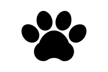 dog and cat paw print silhouette vector illustration - obrazy, fototapety, plakaty