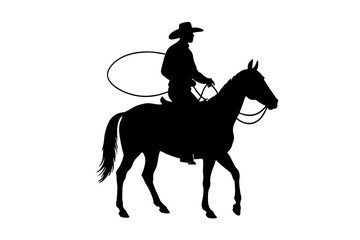 Obraz na płótnie Canvas cowboy silhouette vector illustration