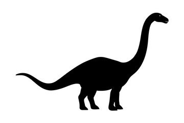brachiosaurus silhouette vector illustration