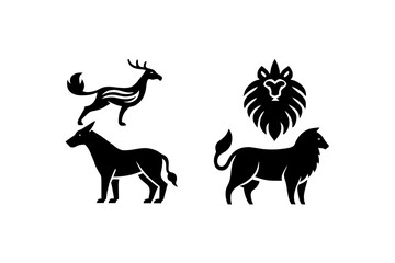 animals silhouette vector illustration