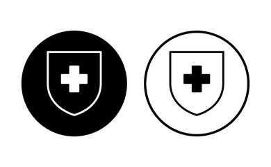 Health insurance icon set. Insurance health document icon