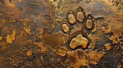 Pet paw from ancient wall art - obrazy, fototapety, plakaty