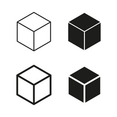 3D cube icons set. Geometric shapes collection. Vector illustration. EPS 10.