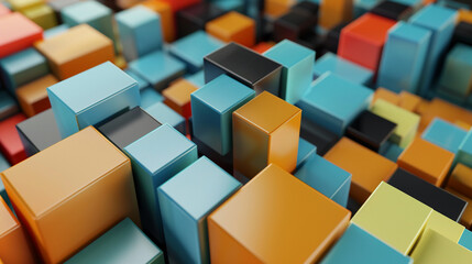 Obraz premium Randomly placed blocks that form a cohesive design, abstract , background