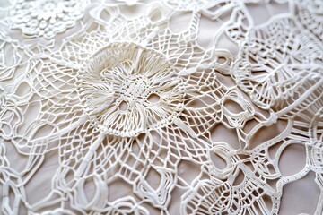 Intricate lace patterns woven into a delicate, ivory backdrop, abstract  , background
