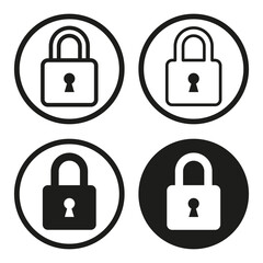 Padlock icons set. Security and protection symbols. Vector illustration. EPS 10.
