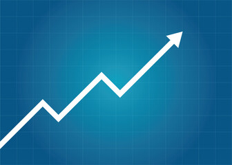 white business arrow chart going up trend show business growth stock forex profit economic boom financial surplus income rise