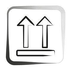 Double upward arrows. Progress symbol. Directional square frame. Vector illustration. EPS 10.