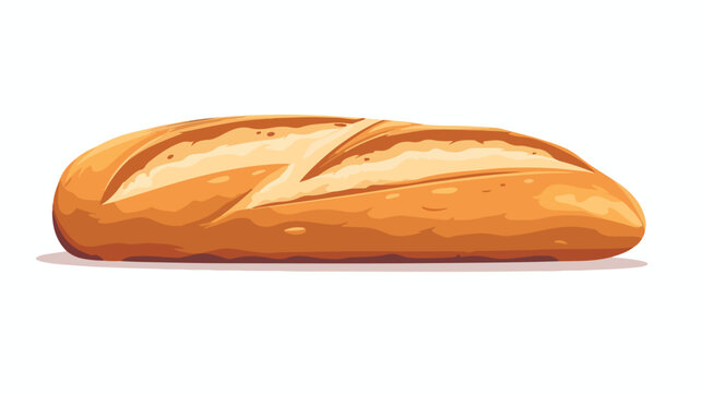 Baguette bread icon image flat cartoon vactor illus