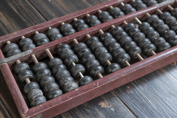 Old abacus for calculator. picture financial concept design. - 773594565