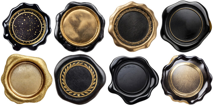 Colorful wax seal isolated over a white background. (Clipping path inside.)