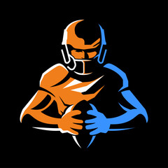 American football or rugby vector illustration logo