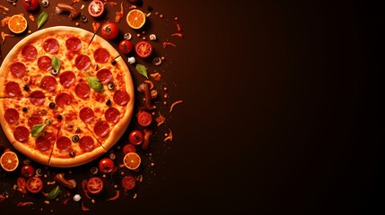 Pizza with dark background. 