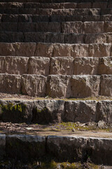 城跡の石段や石垣の風景 鳥取県 鳥取城跡 久松公園