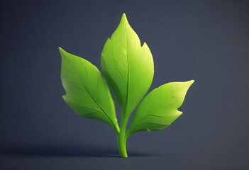 Fototapeta na wymiar Green leaf on a wall