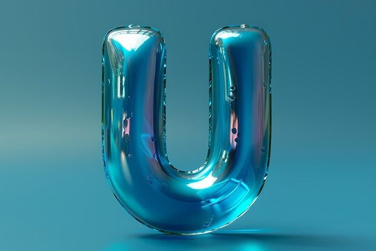 "U" ON Turquoise BACKGROUND 4K HD ULTRA