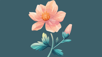 Beautiful flower symbol flat cartoon vactor illustr