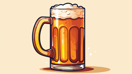 Beer jar drink isolated icon flat cartoon vactor il