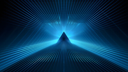 Digital blue perspective light geometric abstract graphics poster web page PPT background - obrazy, fototapety, plakaty