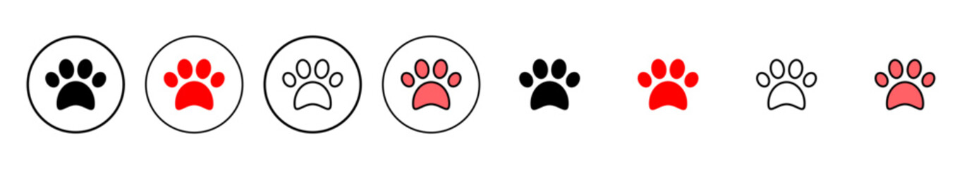 Paw icon vector illustration. paw print sign and symbol. dog or cat paw
