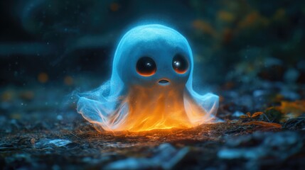 Cute funny ghost. Created with Generative AI.	