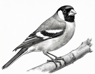 Pencil drawing of an American goldfinch songbird - obrazy, fototapety, plakaty