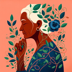 background with flowers illustration art, decoration, ornament, woman