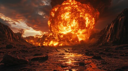 The End of the World Apocalyptic, epic scene. Created with Generative AI.