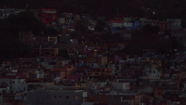 GUANAJUATO, MEXICO - JANUARY 26, 2023: Walk along the streets at night