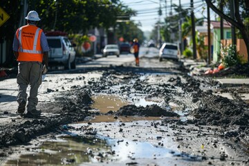 In a city hit by a hurricane, a civil engineer assesses damage to infrastructure, prioritizing emergency repairs.