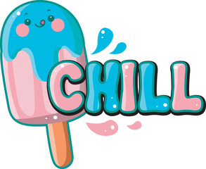 Cute text sticker message illsutration. Colorful positive quotes text. Cute sticker with faces and text.