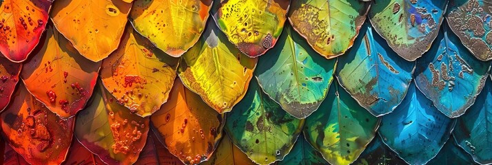 Colorful fish scales - obrazy, fototapety, plakaty