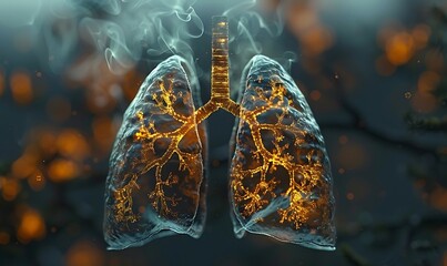 Explore lung cancer and related pulmonary illnesses visually - obrazy, fototapety, plakaty