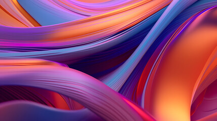 Digital orange and purple fantasy curve abstract graphic poster web page PPT background