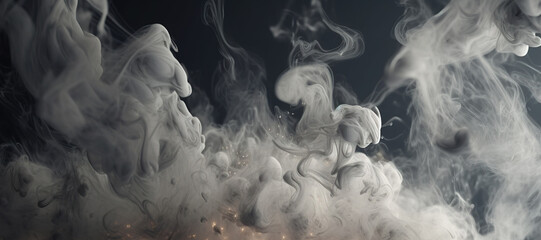 gray smoke, fog, gas, puff 14 - obrazy, fototapety, plakaty