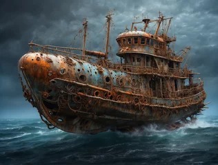 Raamstickers old ship © Sheila